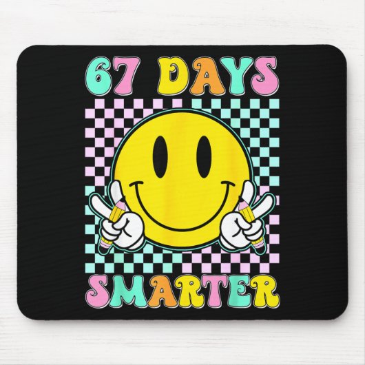 67th Day Of School Shirt 67 Days Smarter Teacher B Mousepad (Vorne)