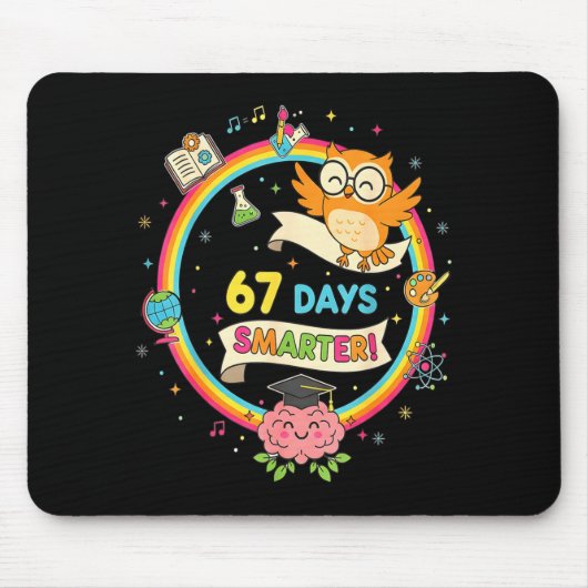 67th Day Of School Shirt 67 Days Smarter Teacher B Mousepad (Vorne)
