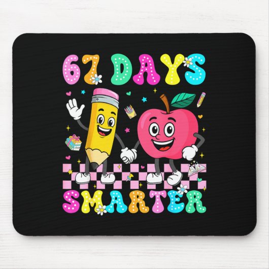 67th Day Of School Shirt 67 Days Smarter Teacher B Mousepad (Vorne)
