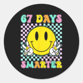 67th Day Of School Shirt 67 Days Smarter Teacher B Runder Aufkleber (Vorderseite)