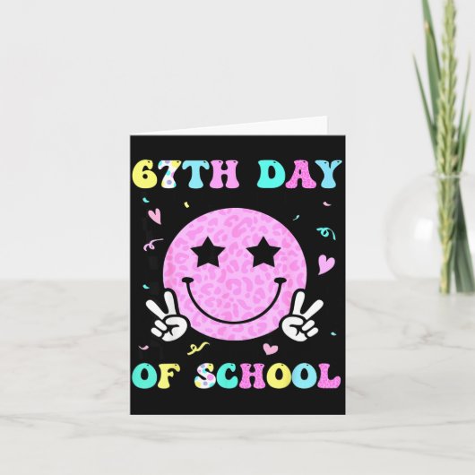 67th Day Of School Smile Face Six Seven Meme Girls Karte (Vorderseite)