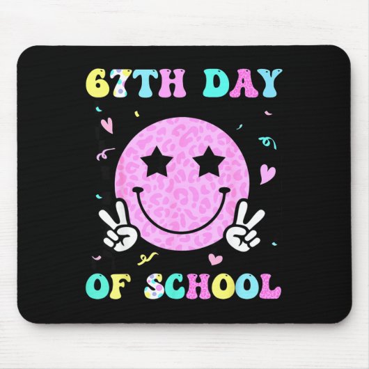 67th Day Of School Smile Face Six Seven Meme Girls Mousepad (Vorne)