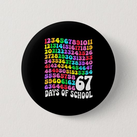 67th Day Of School Teacher 67 Days Math Numbers Button (Vorderseite)