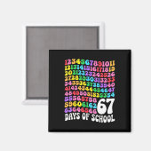 67th Day Of School Teacher 67 Days Math Numbers  Magnet (Vorderseite/Rückseite)