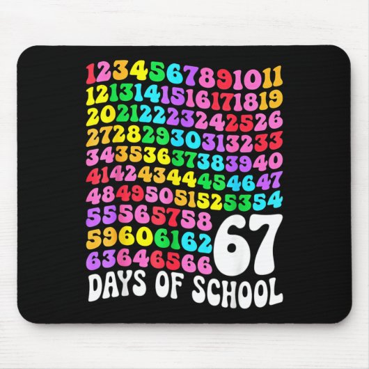 67th Day Of School Teacher 67 Days Math Numbers Mousepad (Vorne)