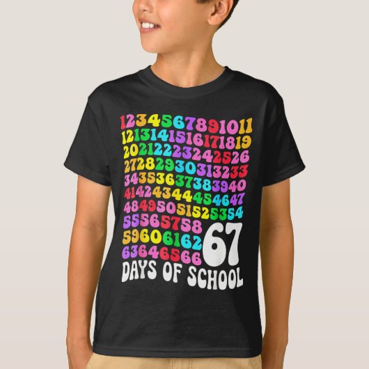 67th Day Of School Teacher 67 Days Math Numbers T-Shirt (Vorderseite)