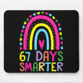 67th Day Of School Teacher 67 Days Smarter Rainbow Mousepad (Vorne)