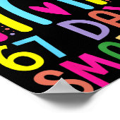 67th Day Of School Teacher 67 Days Smarter Rainbow Poster (Ecke)