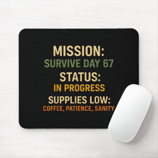 67th Day Of School Teacher Coffee Funny 6 7 Meme S Mousepad (Mit Mouse)
