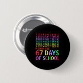 67th Day Of School Teacher Kids 67 Math Numbers 10 Button (Vorne & Hinten)