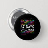 67th Day Of School Teacher Kids 67 Math Numbers 10 Button (Vorne & Hinten)
