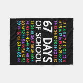 67th Day Of School Teacher Kids 67 Math Numbers 10 Fleecedecke (Vorderseite (Horizontal))