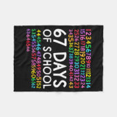 67th Day Of School Teacher Kids 67 Math Numbers 10 Fleecedecke (Vorderseite (Horizontal))