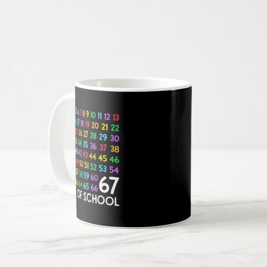 67th Day Of School Teacher Kids 67 Math Numbers 10 Kaffeetasse (Vorderseite Links)