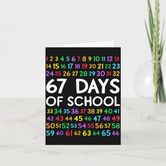 67th Day Of School Teacher Kids 67 Math Numbers 10 Karte (Vorderseite)