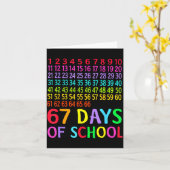 67th Day Of School Teacher Kids 67 Math Numbers 10 Karte (Gelbe Blume)