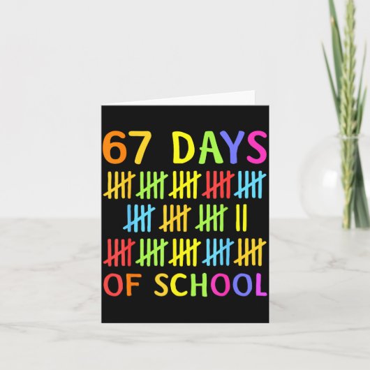 67th Day Of School Teacher Kids 67 Math Numbers 10 Karte (Vorderseite)