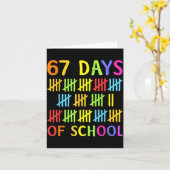 67th Day Of School Teacher Kids 67 Math Numbers 10 Karte (Gelbe Blume)