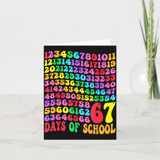 67th Day Of School Teacher Kids 67 Math Numbers 10 Karte (Vorderseite)