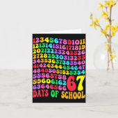 67th Day Of School Teacher Kids 67 Math Numbers 10 Karte (Gelbe Blume)