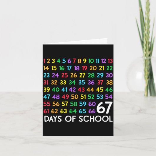 67th Day Of School Teacher Kids 67 Math Numbers 10 Karte (Vorderseite)