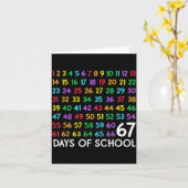 67th Day Of School Teacher Kids 67 Math Numbers 10 Karte (Gelbe Blume)