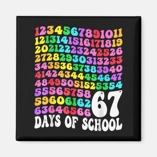 67th Day Of School Teacher Kids 67 Math Numbers 10 Magnet (Vorne)