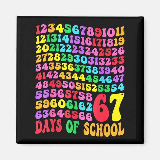 67th Day Of School Teacher Kids 67 Math Numbers 10 Magnet (Vorne)
