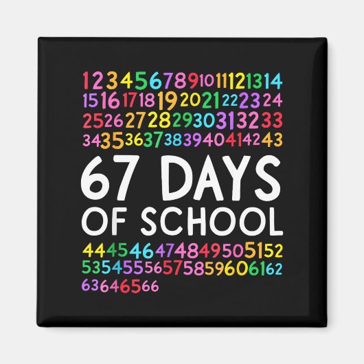 67th Day Of School Teacher Kids 67 Math Numbers 10 Magnet (Vorne)