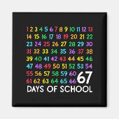 67th Day Of School Teacher Kids 67 Math Numbers 10 Magnet (Vorne)