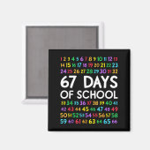 67th Day Of School Teacher Kids 67 Math Numbers 10 Magnet (Vorderseite/Rückseite)