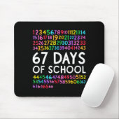 67th Day Of School Teacher Kids 67 Math Numbers 10 Mousepad (Mit Mouse)