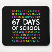 67th Day Of School Teacher Kids 67 Math Numbers 10 Mousepad (Vorne)