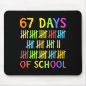 67th Day Of School Teacher Kids 67 Math Numbers 10 Mousepad (Vorne)
