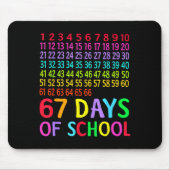 67th Day Of School Teacher Kids 67 Math Numbers 10 Mousepad (Vorne)