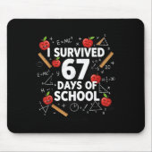 67th Day Of School Teacher Kids 67 Math Numbers 10 Mousepad (Vorne)