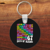 67th Day Of School Teacher Kids 67 Math Numbers 10 Schlüsselanhänger (Vorderseite)