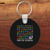 67th Day Of School Teacher Kids 67 Math Numbers 10 Schlüsselanhänger (Vorderseite)