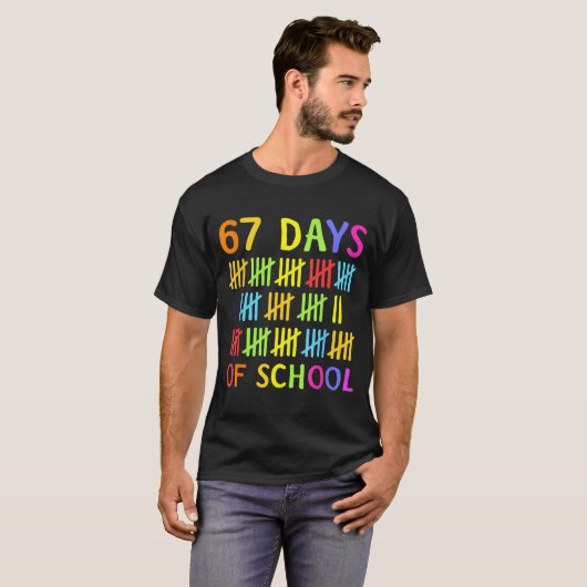 67th Day Of School Teacher Kids 67 Math Numbers 10 T-Shirt (Vorne ganz)