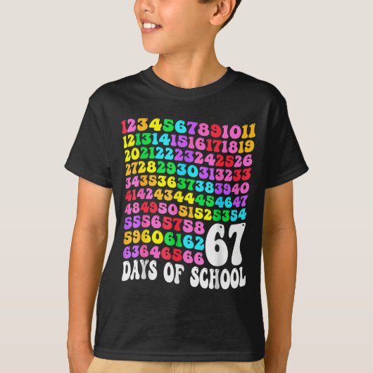 67th Day Of School Teacher Kids 67 Math Numbers 10 T-Shirt (Vorderseite)