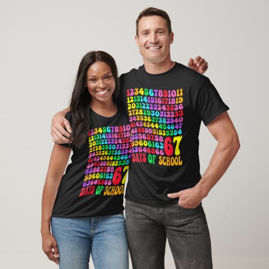 67th Day Of School Teacher Kids 67 Math Numbers 10 T-Shirt (Unisex)