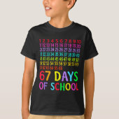67th Day Of School Teacher Kids 67 Math Numbers 10 T-Shirt (Vorderseite)