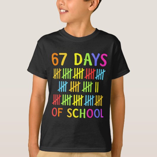 67th Day Of School Teacher Kids 67 Math Numbers 10 T-Shirt (Vorderseite)