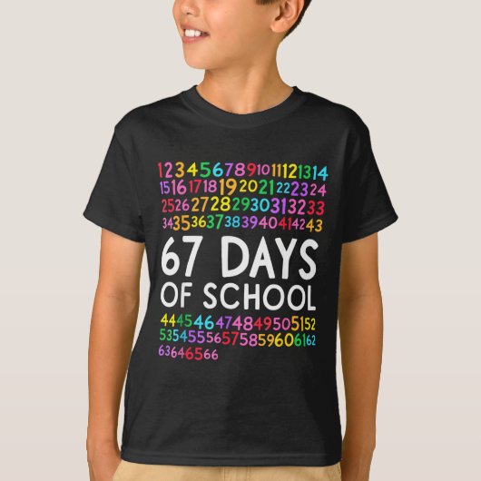 67th Day Of School Teacher Kids 67 Math Numbers 10 T-Shirt (Vorderseite)