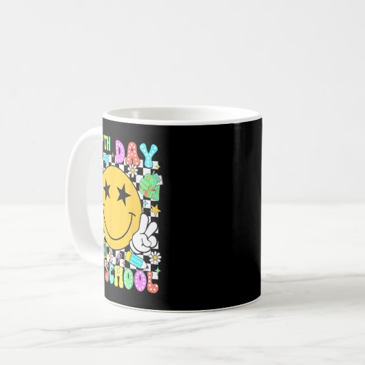 67th Day Of School Teacher Kids 67 Smile Face 100t Kaffeetasse (Vorderseite Links)
