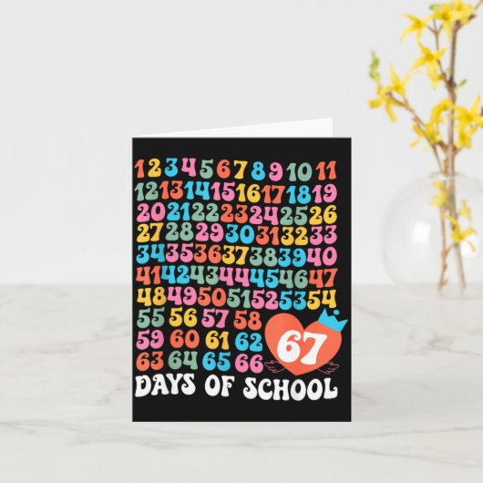 67th Day Of School Teacher Kids Funny Six Seven 10 Karte (Gelbe Blume)