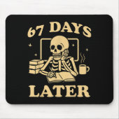 67th Day Of School Teacher Skeleton Funny 6 7 Meme Mousepad (Vorne)