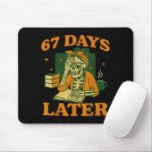 67th Day Of School Teacher Skeleton Funny 6 7 Meme Mousepad (Mit Mouse)