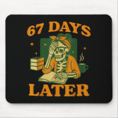 67th Day Of School Teacher Skeleton Funny 6 7 Meme Mousepad (Vorne)