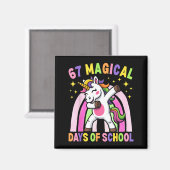 67th Day Of School Unicorn 67 Magical Days Teacher Magnet (Vorderseite/Rückseite)